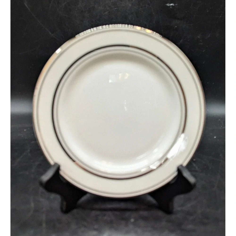 Set Of 4 Lenox Kate Spade Library Lane Platinum Bread Butter  Plate 6.25